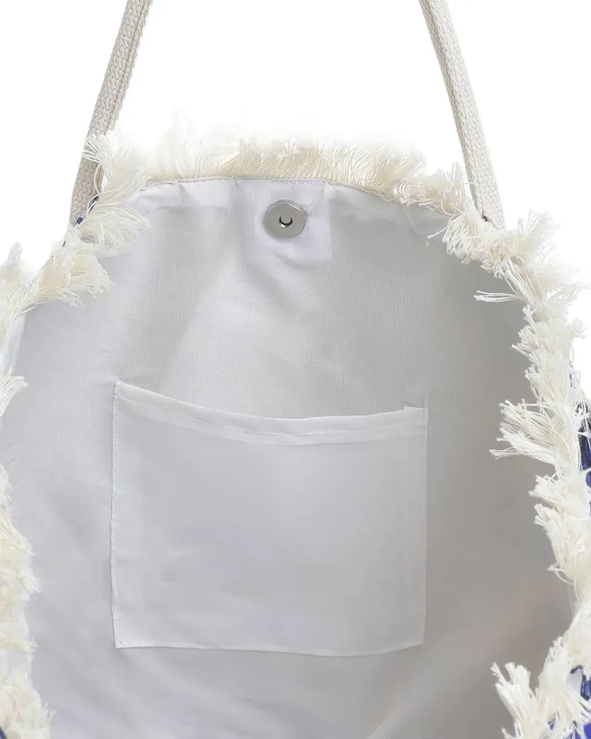 ΤΣΑΝΤΑ ΥΦΑΣΜΑΤΙΝH ΣΕ ΛΕΥΚΟ/ΜΠΛΕ ΧΡΩΜΑ ΜΕ ΣΧΕΔΙΑ (70% POLYESTER 30% COTTON) ΤΣΑΝΤΑ ΥΦΑΣΜΑΤΙΝH ΣΕ ΛΕΥΚΟ/ΜΠΛΕ ΧΡΩΜΑ ΜΕ ΣΧΕΔΙΑ (70% POLYESTER 30% COTTON)