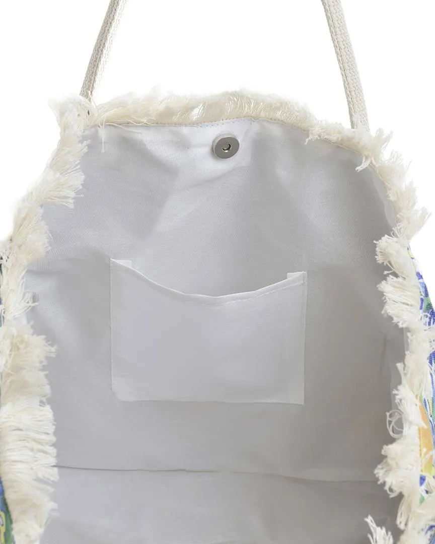 ΤΣΑΝΤΑ ΥΦΑΣΜΑΤΙΝH ΣΕ ΛΕΥΚΟ/ΜΠΛΕ/ΚΙΤΡΙΝΟ ΧΡΩΜΑ ΜΕ ΛΕΜΟΝΙΑ (70% POLYESTER 30% COTTON) ΤΣΑΝΤΑ ΥΦΑΣΜΑΤΙΝH ΣΕ ΛΕΥΚΟ/ΜΠΛΕ/ΚΙΤΡΙΝΟ ΧΡΩΜΑ ΜΕ ΛΕΜΟΝΙΑ (70% POLYESTER 30% COTTON)