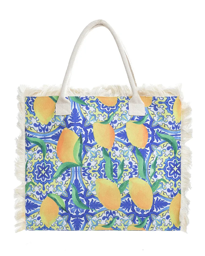 ΤΣΑΝΤΑ ΥΦΑΣΜΑΤΙΝH ΣΕ ΛΕΥΚΟ/ΜΠΛΕ/ΚΙΤΡΙΝΟ ΧΡΩΜΑ ΜΕ ΛΕΜΟΝΙΑ (70% POLYESTER 30% COTTON) ΤΣΑΝΤΑ ΥΦΑΣΜΑΤΙΝH ΣΕ ΛΕΥΚΟ/ΜΠΛΕ/ΚΙΤΡΙΝΟ ΧΡΩΜΑ ΜΕ ΛΕΜΟΝΙΑ (70% POLYESTER 30% COTTON)