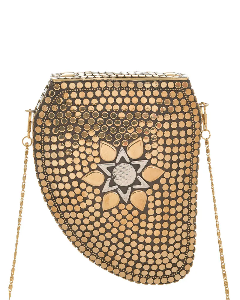 ΤΣΑΝΤΑΚΙ ΜΕΤΑΛΛΙΚΟ ΧΡΥΣΟ ΜΕ ΑΛΥΣΙΔΑ 14Χ5Χ18/58