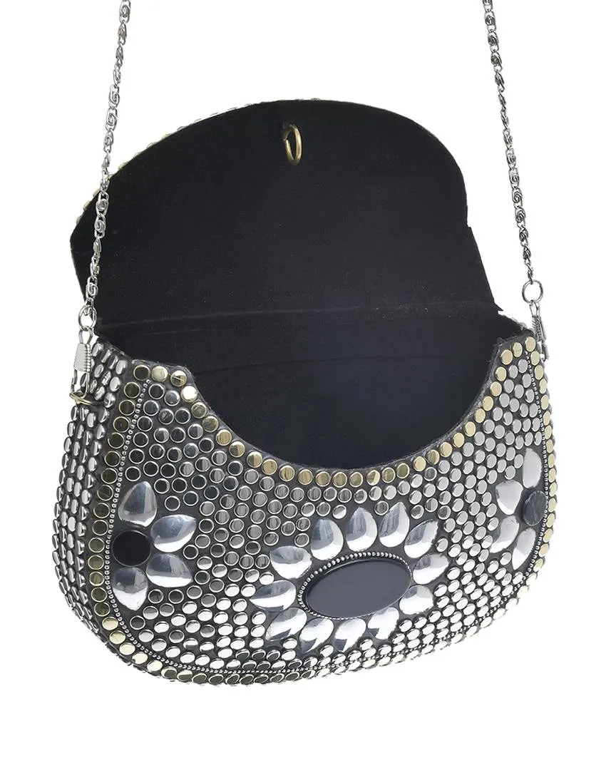 ΤΣΑΝΤΑΚΙ ΜΕΤΑΛΛΙΚΟ ΑΣΗΜΙ ΜΕ ΑΣΗΜΙ/ΜΑΥΡΕΣ ΛΕΠΤΟΜΕΡΕΙΕΣ ΚΑΙ ΑΛΥΣΙΔΑ