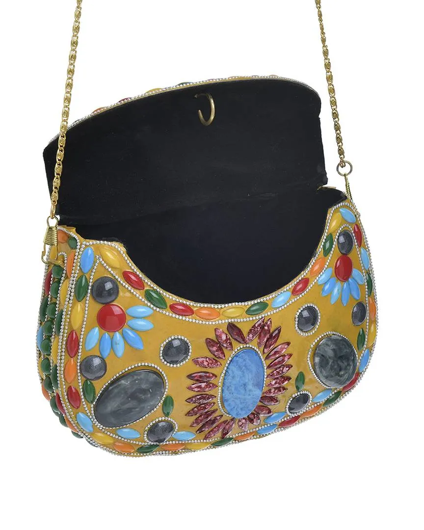 ΤΣΑΝΤΑΚΙ ΜΕΤΑΛΛΙΚΟ ΠΟΡΤΟΚΑΛΙ ΜΕ ΠΟΛΥΧΡΩΜΕΣ ΛΕΠΤΟΜΕΡΕΙΕΣ ΚΑΙ ΑΛΥΣΙΔΑ