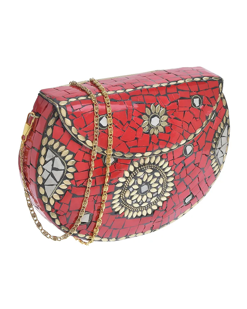 ΤΣΑΝΤΑΚΙ ΜΕΤΑΛΛΙΚΟ ΚΟΚΚΙΝΟ ΜΕ ΧΡΥΣΕΣ ΛΕΠΤΟΜΕΡΕΙΕΣ ΚΑΙ ΑΛΥΣΙΔΑ ΤΣΑΝΤΑΚΙ ΜΕΤΑΛΛΙΚΟ ΚΟΚΚΙΝΟ ΜΕ ΧΡΥΣΕΣ ΛΕΠΤΟΜΕΡΕΙΕΣ ΚΑΙ ΑΛΥΣΙΔΑ