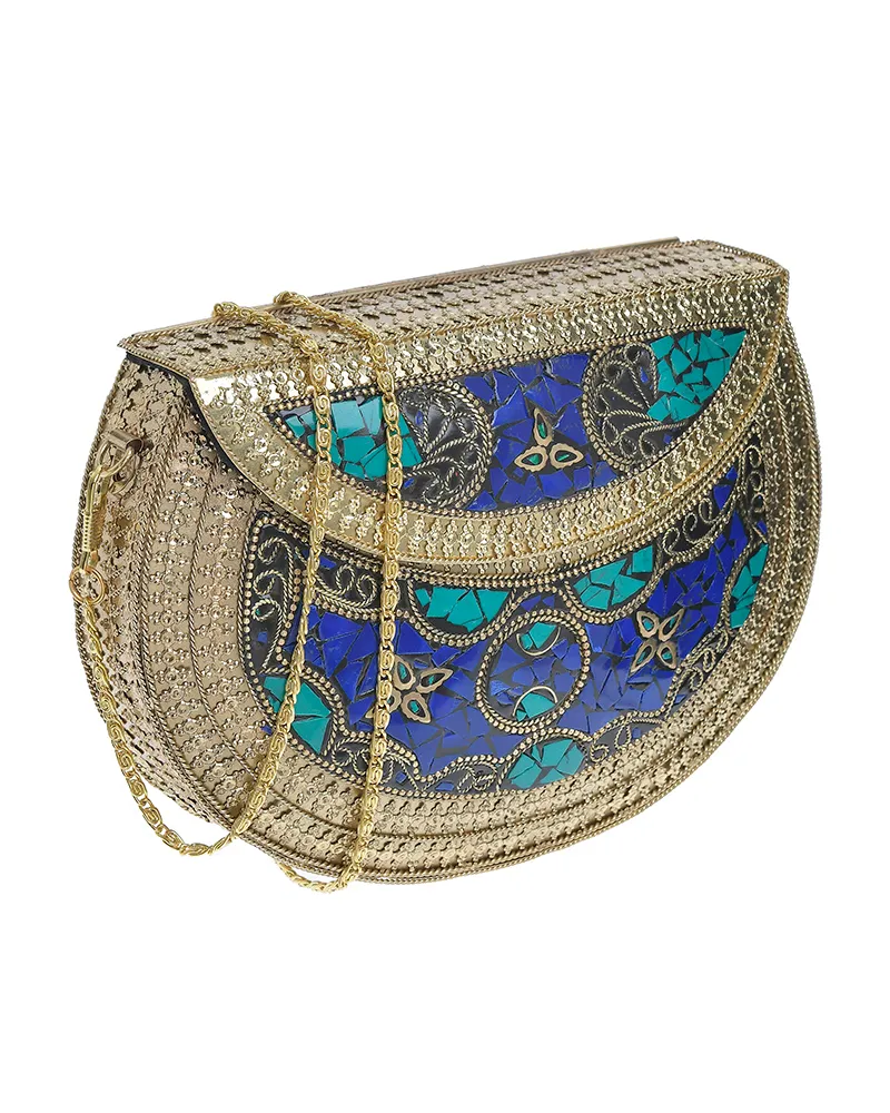 ΤΣΑΝΤΑΚΙ ΜΕΤΑΛΛΙΚΟ ΧΡΥΣΟ ΜΕ ΜΠΛΕ/ΠΡΑΣΙΝΕΣ ΛΕΠΤΟΜΕΡΕΙΕΣ ΚΑΙ ΑΛΥΣΙΔΑ ΤΣΑΝΤΑΚΙ ΜΕΤΑΛΛΙΚΟ ΧΡΥΣΟ ΜΕ ΜΠΛΕ/ΠΡΑΣΙΝΕΣ ΛΕΠΤΟΜΕΡΕΙΕΣ ΚΑΙ ΑΛΥΣΙΔΑ