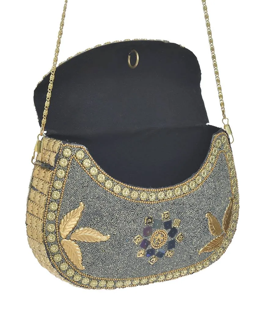 ΤΣΑΝΤΑΚΙ ΜΕΤΑΛΛΙΚΟ ΜΕ ΧΡΥΣΕΣ ΛΕΠΤΟΜΕΡΕΙΕΣ ΚΑΙ ΑΛΥΣΙΔΑ