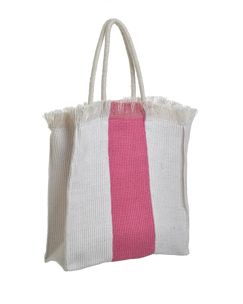 ΤΣΑΝΤΑ ΨΑΘΙΝΗ ΛΕΥΚΗ/ΡΟΖ 35X14X42/58 (100% JUTE) ΤΣΑΝΤΑ ΨΑΘΙΝΗ ΛΕΥΚΗ/ΡΟΖ 35X14X42/58 (100% JUTE)