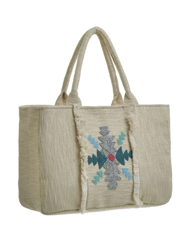 ΤΣΑΝΤΑ ΥΦΑΣΜΑΤΙΝΗ ΕΚΡΟΥ ΜΕ ΜΠΛΕ ΛΕΠΤΟΜΕΡΕΙΕΣ45x16x30/55 (100% COTTON) ΤΣΑΝΤΑ ΥΦΑΣΜΑΤΙΝΗ ΕΚΡΟΥ ΜΕ ΜΠΛΕ ΛΕΠΤΟΜΕΡΕΙΕΣ45x16x30/55 (100% COTTON)