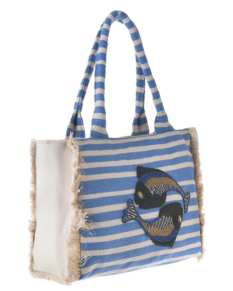 ΤΣΑΝΤA ΥΦΑΣΜΑΤΙΝΗ ”ΨΑΡΙΑ” ΜΠΛΕ/ΛΕΥΚΟ ΜΕ ΧΑΝΤΡΕΣ (40X38X15) ΤΣΑΝΤA ΥΦΑΣΜΑΤΙΝΗ ”ΨΑΡΙΑ” ΜΠΛΕ/ΛΕΥΚΟ ΜΕ ΧΑΝΤΡΕΣ (40X38X15)