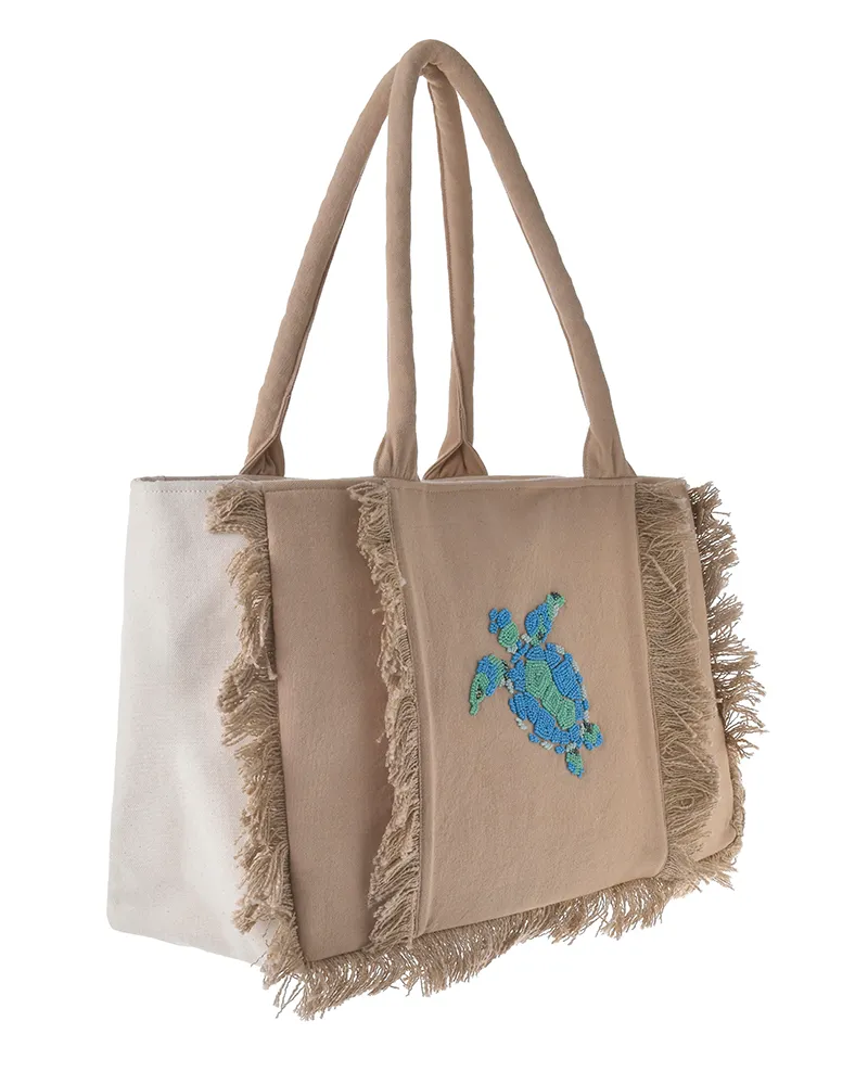 ΤΣΑΝΤA ΥΦΑΣΜΑΤΙΝΗ ”ΧΕΛΩΝΑ” ΕΚΡΟΥ ΜΕ ΤΙΡΚΟΥΑΖ ΧΑΝΤΡΕΣ (40X28X15) ΤΣΑΝΤA ΥΦΑΣΜΑΤΙΝΗ ”ΧΕΛΩΝΑ” ΕΚΡΟΥ ΜΕ ΤΙΡΚΟΥΑΖ ΧΑΝΤΡΕΣ (40X28X15)