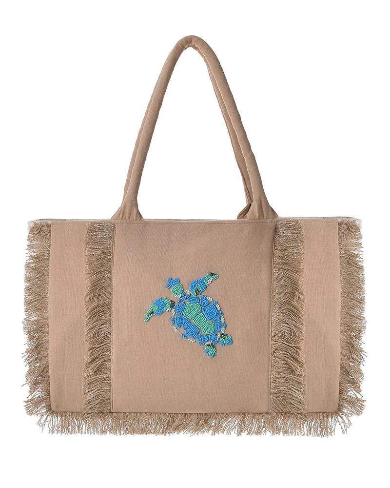 ΤΣΑΝΤA ΥΦΑΣΜΑΤΙΝΗ ”ΧΕΛΩΝΑ” ΕΚΡΟΥ ΜΕ ΤΙΡΚΟΥΑΖ ΧΑΝΤΡΕΣ (40X28X15) ΤΣΑΝΤA ΥΦΑΣΜΑΤΙΝΗ ”ΧΕΛΩΝΑ” ΕΚΡΟΥ ΜΕ ΤΙΡΚΟΥΑΖ ΧΑΝΤΡΕΣ (40X28X15)