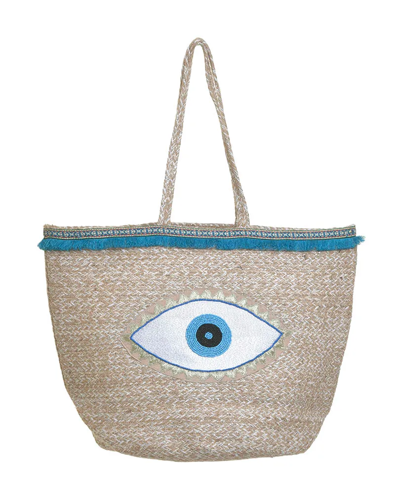 ΤΣΑΝΤΑ ΨΑΘΙΝH ”MATI” ME ΜΠΛΕ ΧΑΝΤΡΕΣ (100% JUTE) 48X21X35/61 ΤΣΑΝΤΑ ΨΑΘΙΝH ”MATI” ME ΜΠΛΕ ΧΑΝΤΡΕΣ (100% JUTE) 48X21X35/61