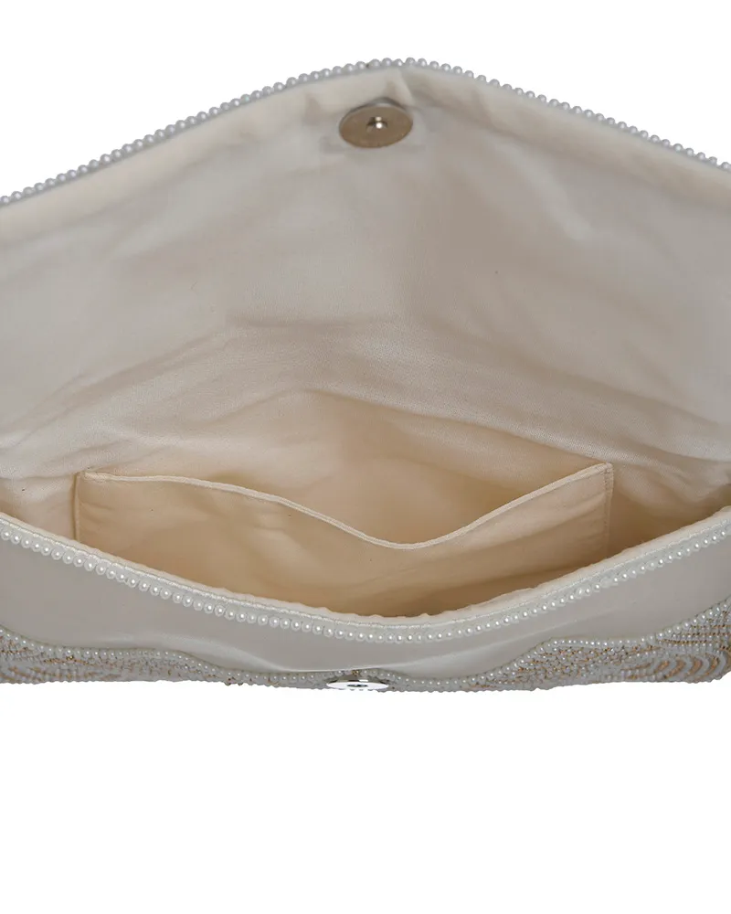 ΤΣΑΝΤΑΚΙ ΛΕΥΚΟ/ΧΡΥΣΟ ΜΕ ΧΑΝΤΡΕΣ