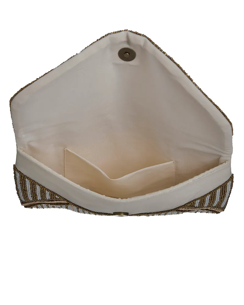 ΤΣΑΝΤΑΚΙ ΜΠΕΖ ΜΕ ΛΕΥΚΕΣ/ΧΡΥΣΕΣ ΧΑΝΤΡΕΣ