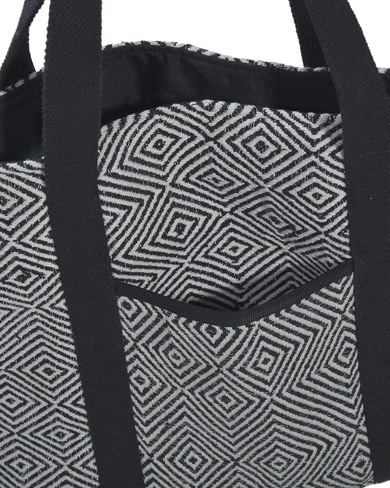 ΤΣΑΝΤΑ ΥΦΑΣΜΑΤΙΝΗ ΜΠΕΖ/ΜΑΥΡΗ ΜΕ LUREX