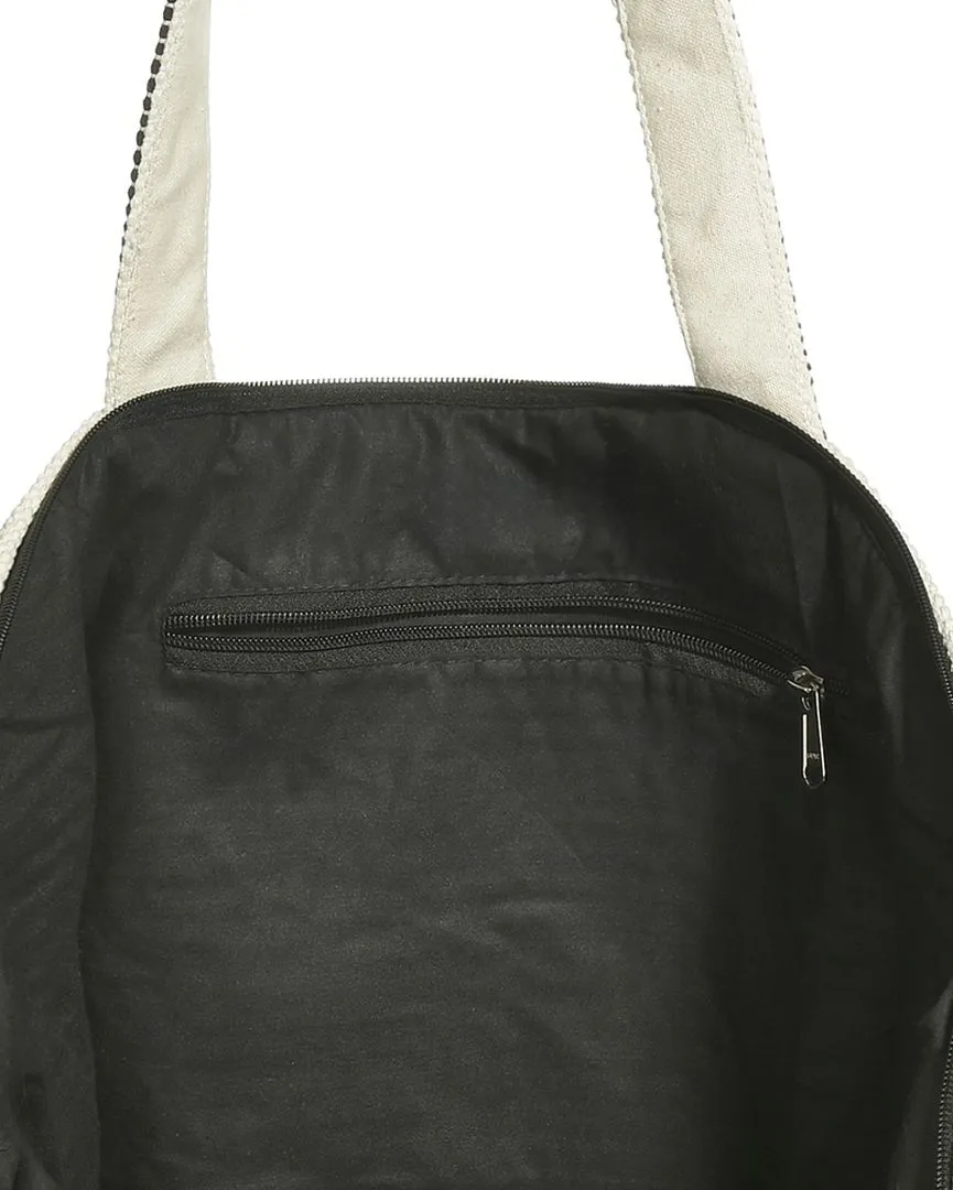 ΤΣΑΝΤΑ ΥΦΑΣΜΑΤΙΝΗ ΣΕ ΜΑΥΡΟ ΧΡΩΜΑ (50%COTTON 50%POLYESTER, LINING:100% POLYESTER)