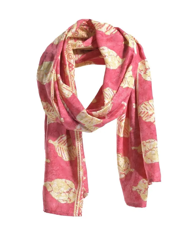 ΦΟΥΛΑΡΙ ΣΕ ΡΟΖ ΧΡΩΜΑ ΜΕ ΧΡΥΣΑ ΣΧΕΔΙΑ ΚΑΙ ΦΥΛΛΑ 180X60 (100% CREPE) ΦΟΥΛΑΡΙ ΣΕ ΡΟΖ ΧΡΩΜΑ ΜΕ ΧΡΥΣΑ ΣΧΕΔΙΑ ΚΑΙ ΦΥΛΛΑ 180X60 (100% CREPE)