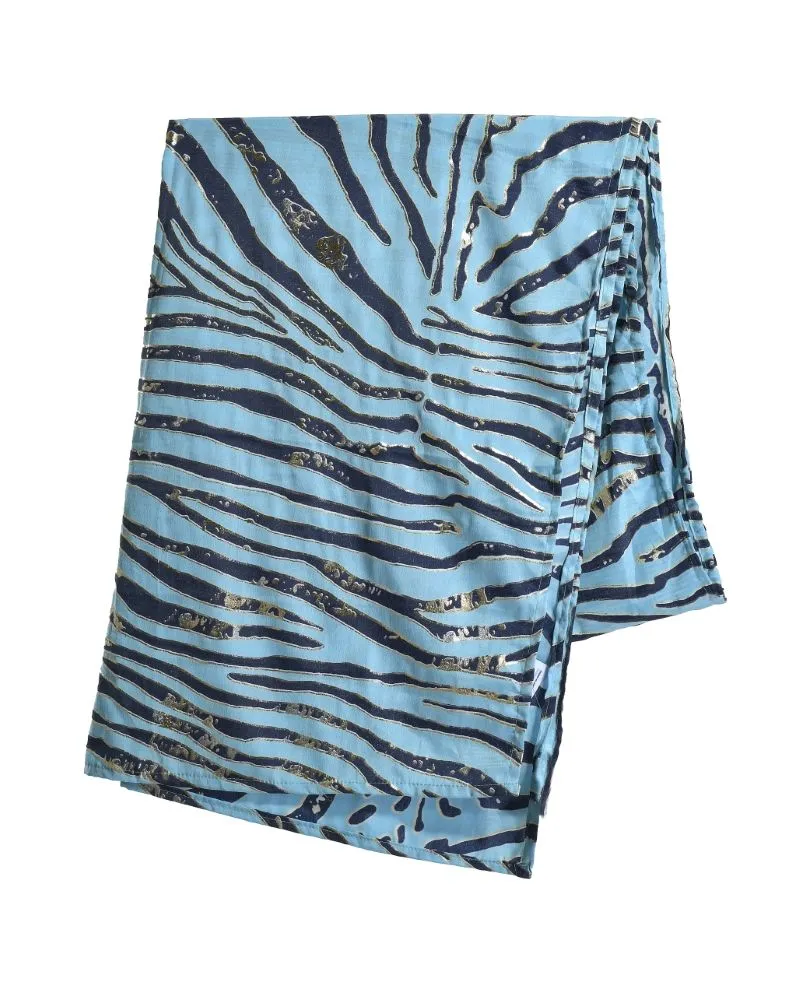 ΦΟΥΛΑΡΙ ΜΠΛΕ ”ΖΕΒΡΕ” ΜΕ ΑΣΗΜΙ/ΧΡΥΣΕΣ ΛΕΠΤΟΜΕΡΕΙΕΣ 180X60 (100% CREPE) ΦΟΥΛΑΡΙ ΜΠΛΕ ”ΖΕΒΡΕ” ΜΕ ΑΣΗΜΙ/ΧΡΥΣΕΣ ΛΕΠΤΟΜΕΡΕΙΕΣ 180X60 (100% CREPE)