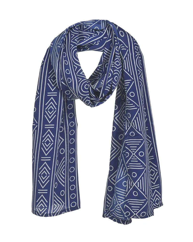 ΦΟΥΛΑΡΙ ΕΜΠΡΙΜΕ ΜΠΛΕ/ΛΕΥΚΟ 180X60 (100% CREPE) ΦΟΥΛΑΡΙ ΕΜΠΡΙΜΕ ΜΠΛΕ/ΛΕΥΚΟ 180X60 (100% CREPE)