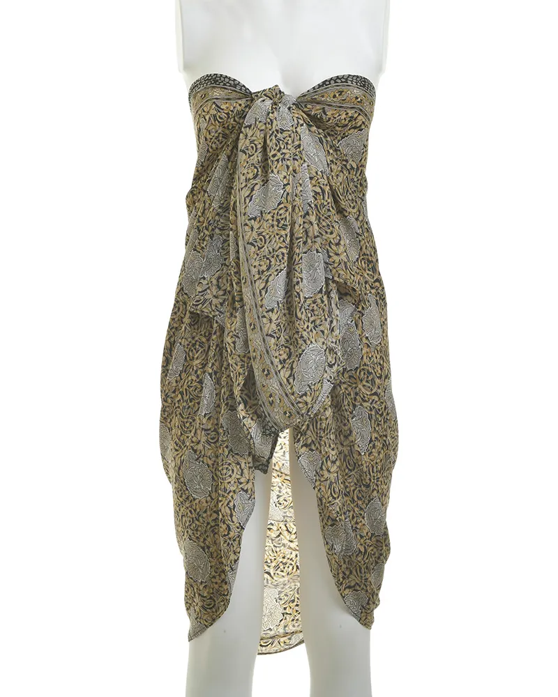 ΦΟΥΛΑΡΙ/ΠΑΡΕΟ ΕΜΠΡΙΜΕ ΣΕ ΜΠΕΖ/ΓΚΡΙ ΧΡΩΜΑ 100X200 (28%SILK / 72%CREPE)