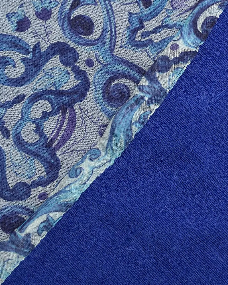 ΠΕΤΣΕΤΑ ΘΑΛΑΣΣΗΣ ΔΙΠΛΗΣ ΟΨΗΣ ΜΠΛΕ/ΛΕΥΚΟ 100X180 (100% COTTON)