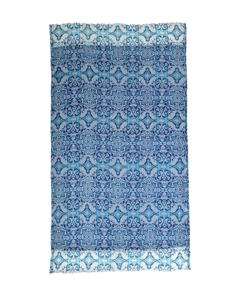 ΠΕΤΣΕΤΑ ΘΑΛΑΣΣΗΣ ΔΙΠΛΗΣ ΟΨΗΣ ΜΠΛΕ/ΛΕΥΚΟ 100X180 (100% COTTON)