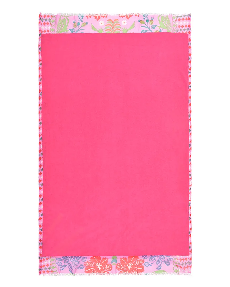 ΠΕΤΣΕΤΑ ΘΑΛΑΣΣΗΣ ΔΙΠΛΗΣ ΟΨΗΣ ΣΕ ΡΟΖ ΧΡΩΜΑ ΜΕ ΠΑΠΑΓΑΛΟΥΣ 100X180 (50% COTTON 50% POLYESTER)