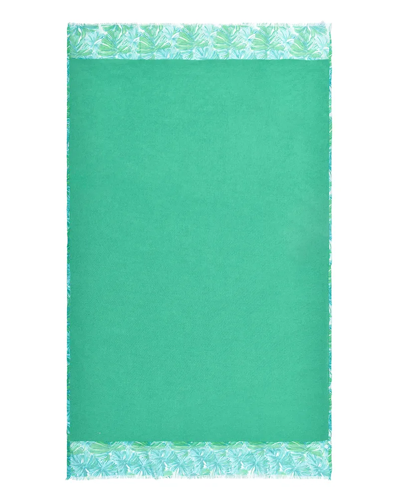 ΠΕΤΣΕΤΑ ΘΑΛΑΣΣΗΣ ΔΙΠΛΗΣ ΟΨΗΣ ΣΕ ΠΡΑΣΙΝΟ ΧΡΩΜΑ ΜΕ ΦΥΛΛΑ 100X180 (50% COTTON 50% POLYESTER)