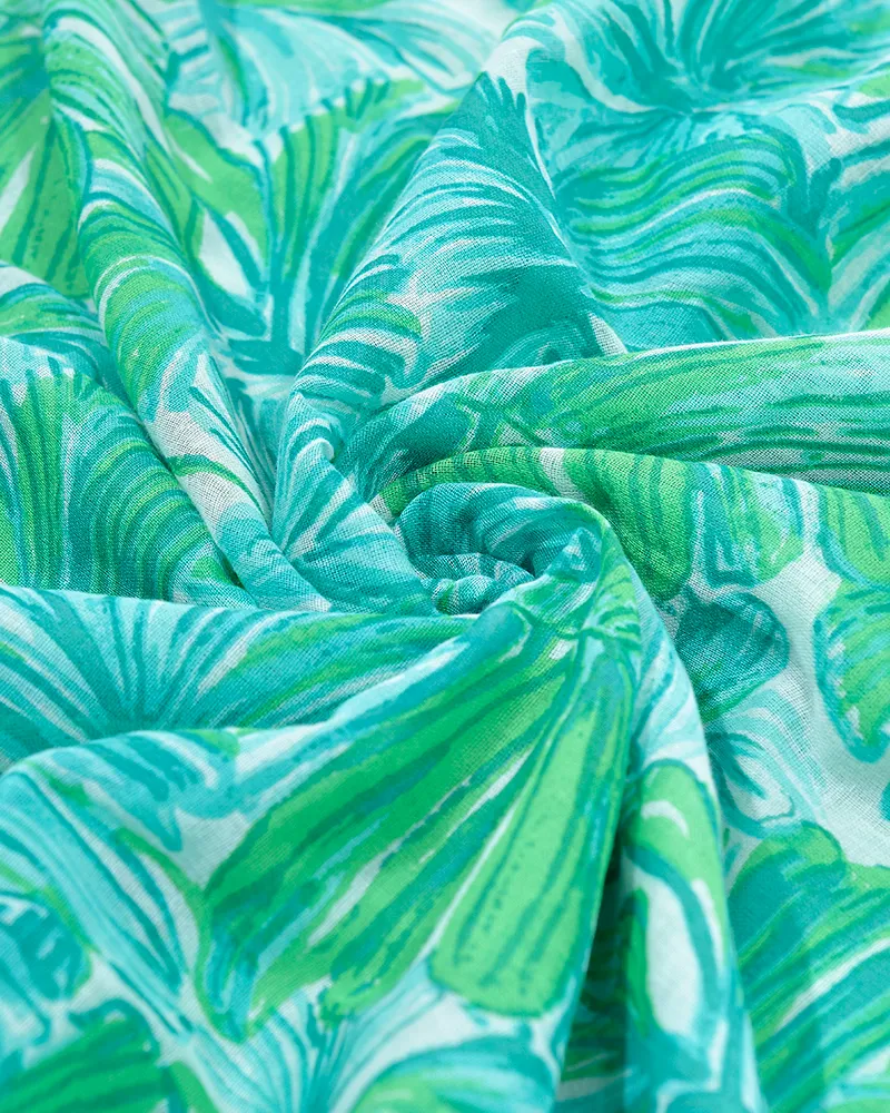 ΠΕΤΣΕΤΑ ΘΑΛΑΣΣΗΣ ΔΙΠΛΗΣ ΟΨΗΣ ΣΕ ΠΡΑΣΙΝΟ ΧΡΩΜΑ ΜΕ ΦΥΛΛΑ 100X180 (50% COTTON 50% POLYESTER)