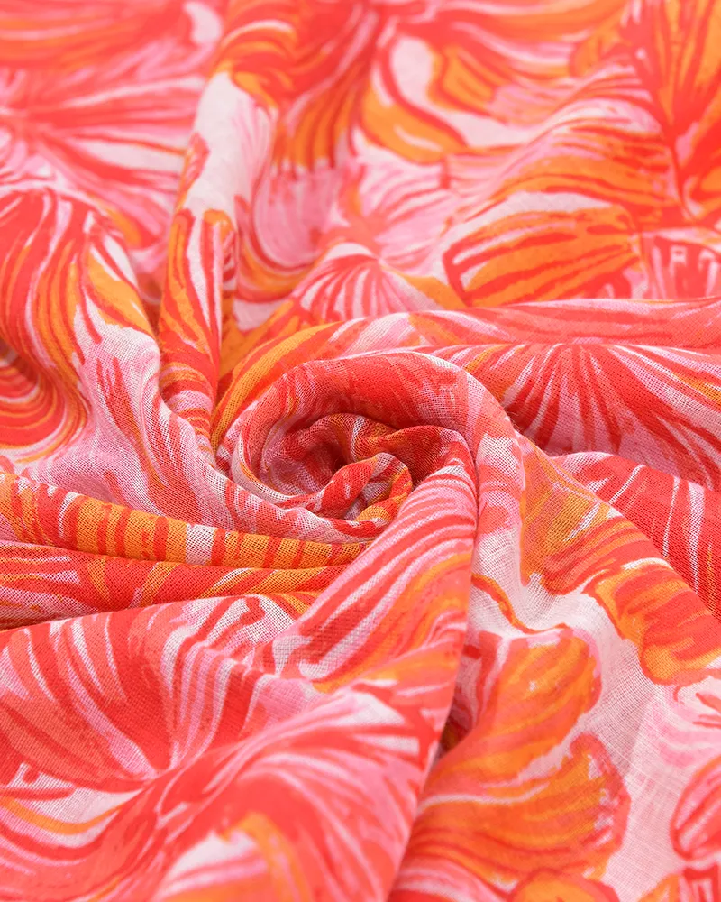 ΠΕΤΣΕΤΑ ΘΑΛΑΣΣΗΣ ΔΙΠΛΗΣ ΟΨΗΣ ΣΕ ΠΟΡΤΟΚΑΛΙ/ΡΟΖ ΧΡΩΜΑ ΜΕ ΦΥΛΛΑ 100X180 (50% COTTON 50% POLYESTER)