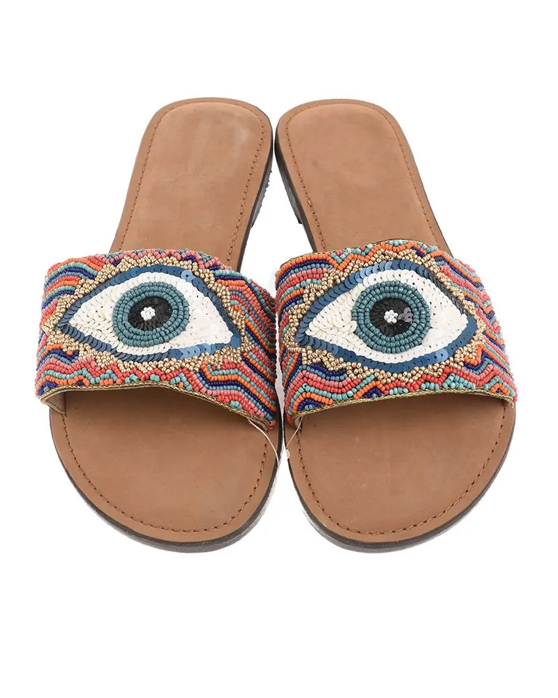 ΣΑΝΔΑΛΙ ΔΕΡΜΑΤΙΝΟ ΠΟΛΥΧΡΩΜΟ ME MATI (EU 38) ΣΑΝΔΑΛΙ ΔΕΡΜΑΤΙΝΟ ΠΟΛΥΧΡΩΜΟ ME MATI (EU 38)