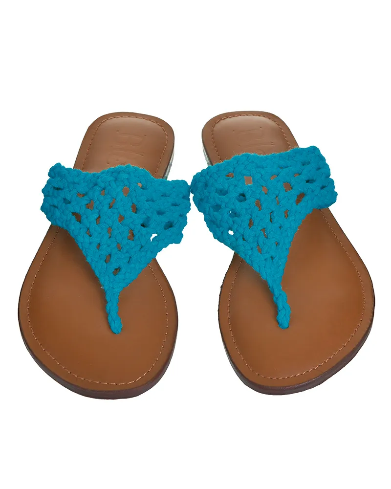 ΣΑΝΔΑΛΙ ΔΕΡΜΑΤΙΝΟ MACRAME ΤΥΡΚΟΥΑΖ (EU 39)