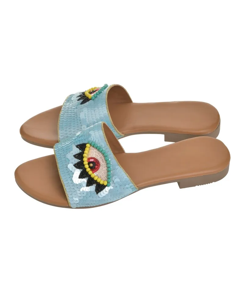 ΣΑΝΔΑΛΙ ”ΜΑΤΙ” ΓΑΛΑΖΙΟ ΜΕ ΧΑΝΤΡΕΣ (EU 41)