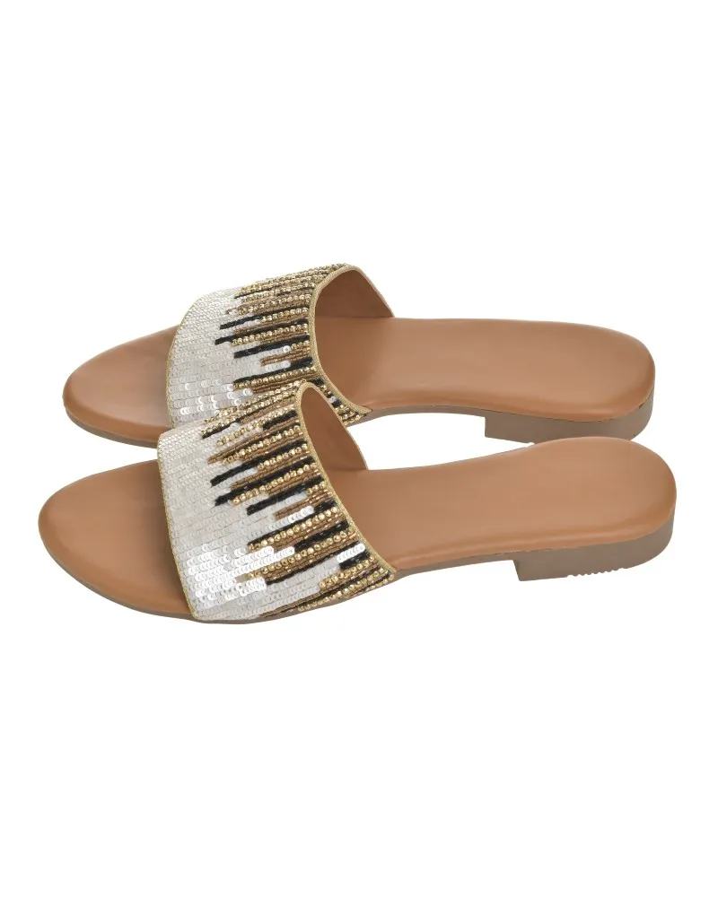 ΣΑΝΔΑΛΙ ΛΕΥΚΟ/ΜΑΥΡΟ/ΧΡΥΣΟ ΜΕ ΧΑΝΤΡΕΣ (EU 38)