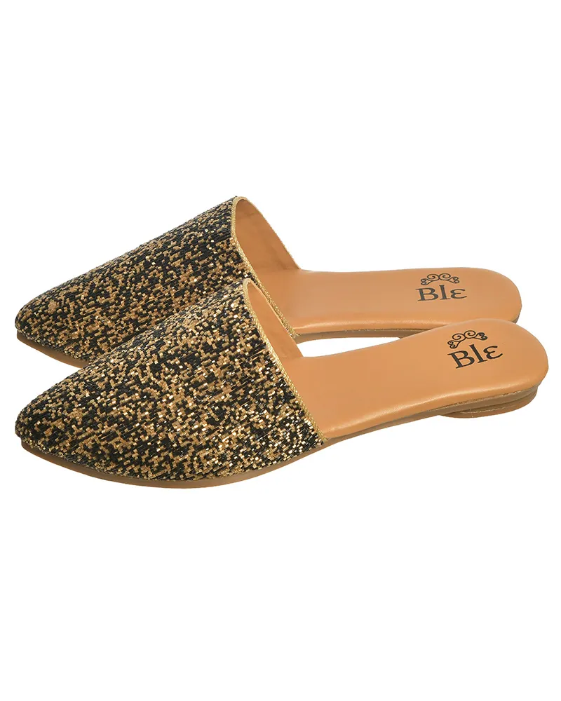 MULES ΜΑΥΡΟ/ΧΡΥΣΟ ME XANΤΡΕΣ (EU 40)