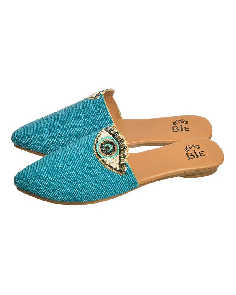 MULES ΜΠΛΕ ”ΜΑΤΙ” ΜΕ XANΤΡΕΣ (EU 38)