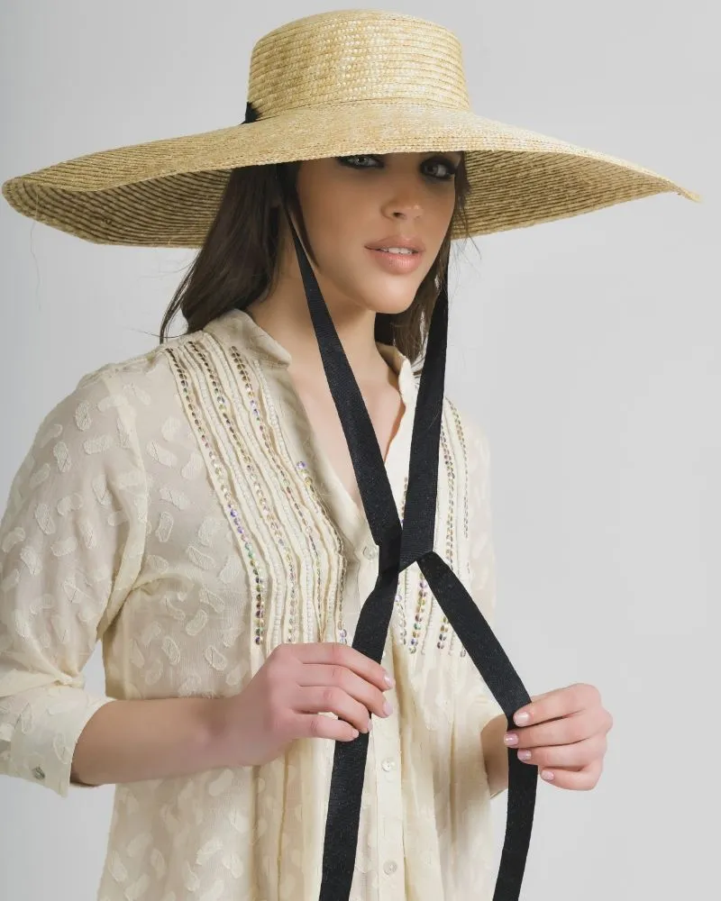 ΚΑΠΕΛΟ ΨΑΘΙΝΟ ΣΕ ΜΠΕΖ ΧΡΩΜΑ ΜΕ ΜΑΥΡΗ ΚΟΡΔΕΛA Φ65Χ7