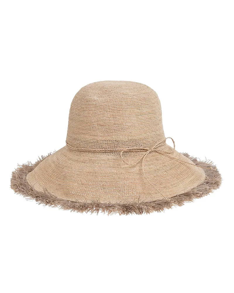 ΚΑΠΕΛΟ ΨΑΘΙΝΟ ΣΕ ΜΠΕΖ ΧΡΩΜΑ ΜΕ ΜΠΕΖ ΛΕΠΤΟΜΕΡΕΙΕΣ ONE SIZE 8CM (100% RAFFIA)