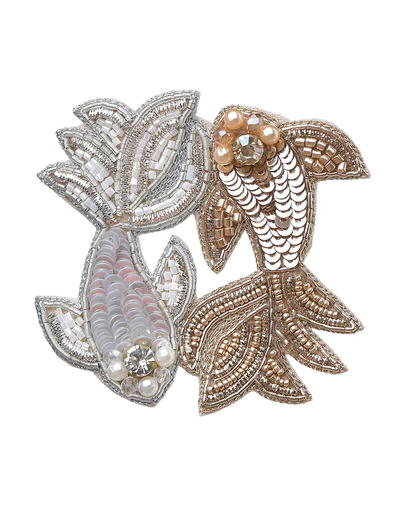 ΚΑΡΦΙΤΣΑ ”ΨΑΡΙΑ” ΧΡΥΣΟ/ΑΣΗΜΙ ΜΕ ΧΑΝΤΡΕΣ ΚΑΙ ΠΕΡΛΕΣ