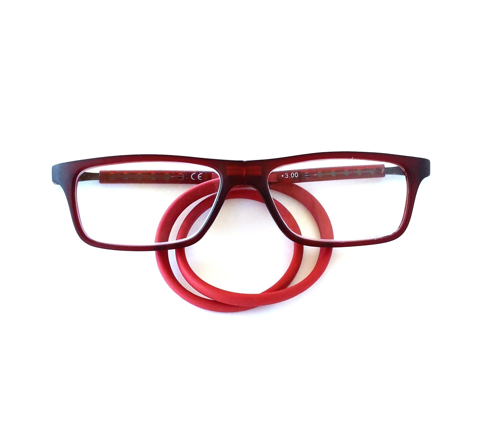 Γυαλιά πρεσβυωπίας με μαγνήτη Διαιρούμενα, με εύκαμπτο κορδόνι από σιλικόνη για εύκολη αποθήκευση Κόκκινο