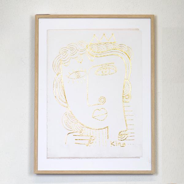 ΠΙΝΑΚΑΣ ΜΕ ΠΛΑΙΣΙΟ ΠΡΟΣΩΠΟ ΛΕΥΚΟΣ – ΧΡΥΣΟΣ 45×2.2x60cm