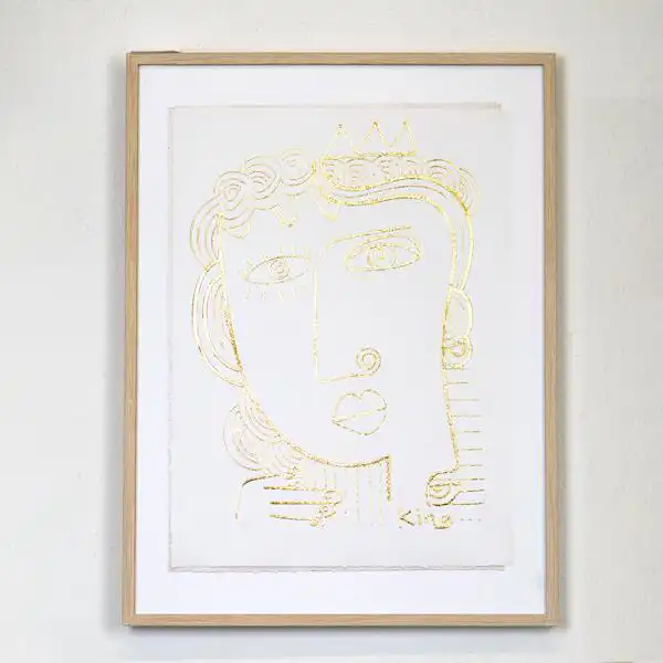 ΠΙΝΑΚΑΣ ΜΕ ΠΛΑΙΣΙΟ ΠΡΟΣΩΠΟ ΛΕΥΚΟΣ – ΧΡΥΣΟΣ 45×2.2x60cm