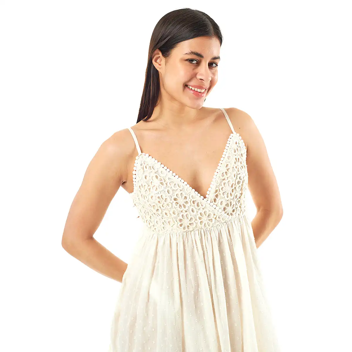 Verde Γυναικείο Φόρεμα 52-0043 95% Cotton 5% Νάιλον Ινδίας Εκρού Verde Γυναικείο Φόρεμα 52-0043 95% Cotton 5% Νάιλον Ινδίας Εκρού