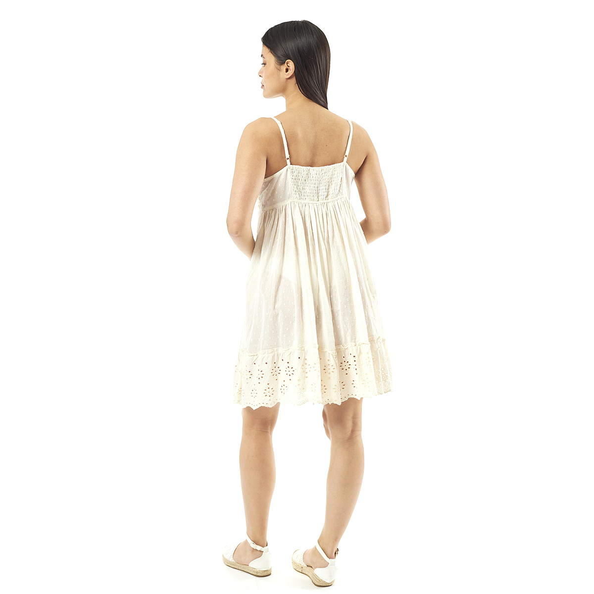 Verde Γυναικείο Φόρεμα 52-0043 95% Cotton 5% Νάιλον Ινδίας Εκρού