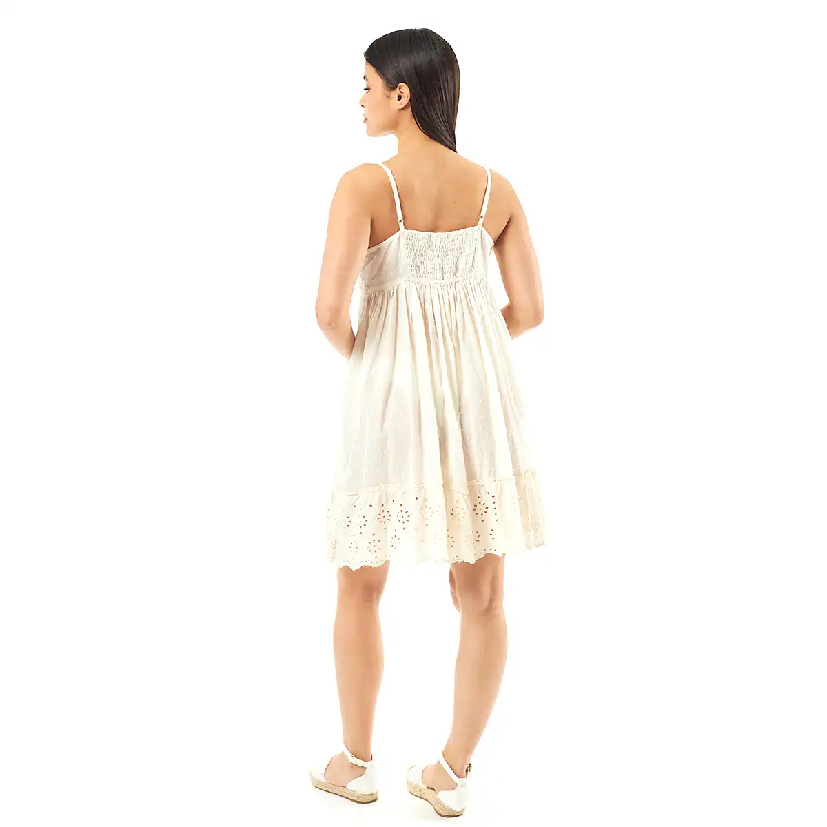 Verde Γυναικείο Φόρεμα 52-0043 95% Cotton 5% Νάιλον Ινδίας Εκρού