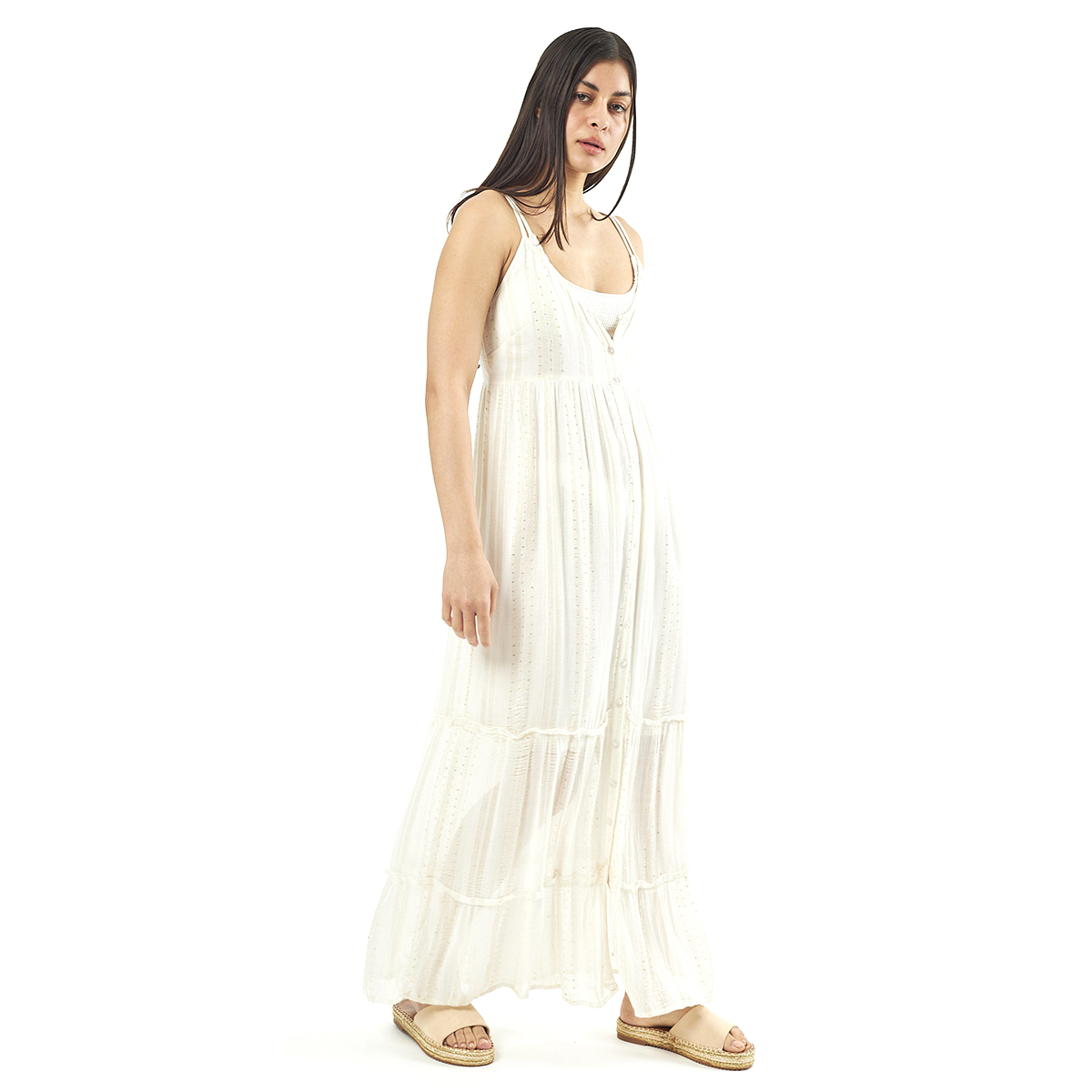 Verde Γυναικείο Φόρεμα 52-0047 Ρεγιόν Ινδίας Εκρού