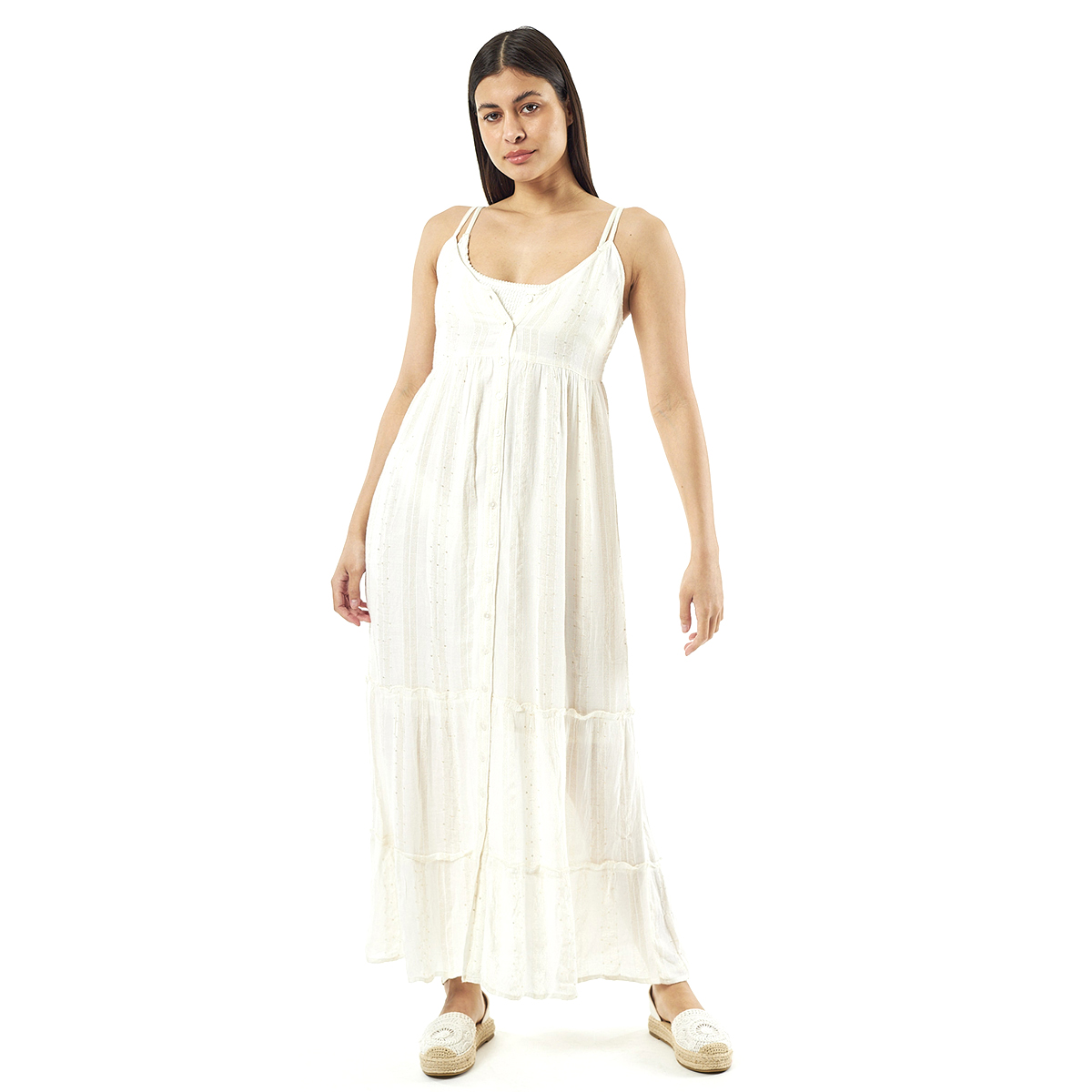 Verde Γυναικείο Φόρεμα 52-0047 Ρεγιόν Ινδίας Εκρού