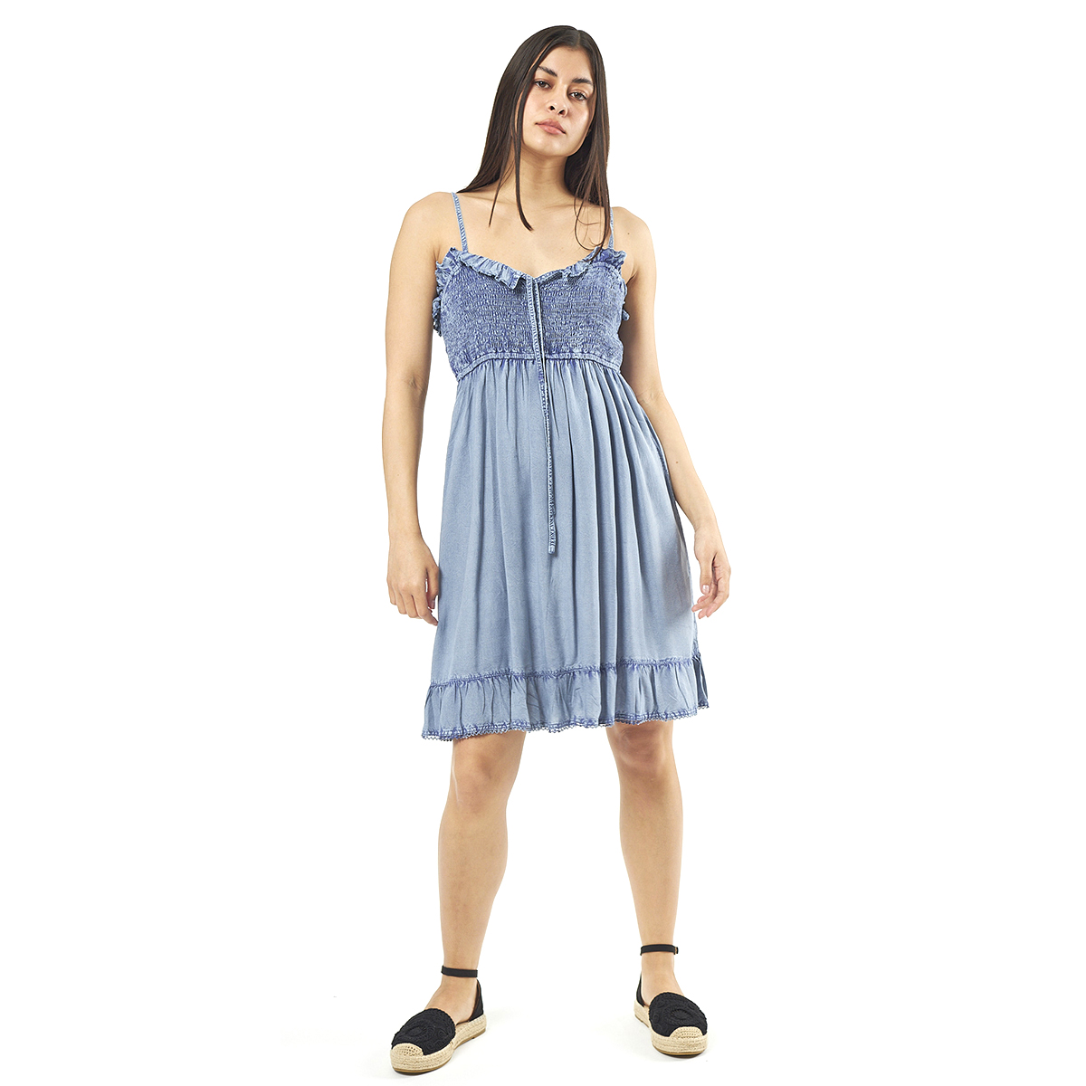 Verde Γυναικείο Φόρεμα 52-0048 Ρεγιόν Ινδίας Ανοιχτό Μπλέ