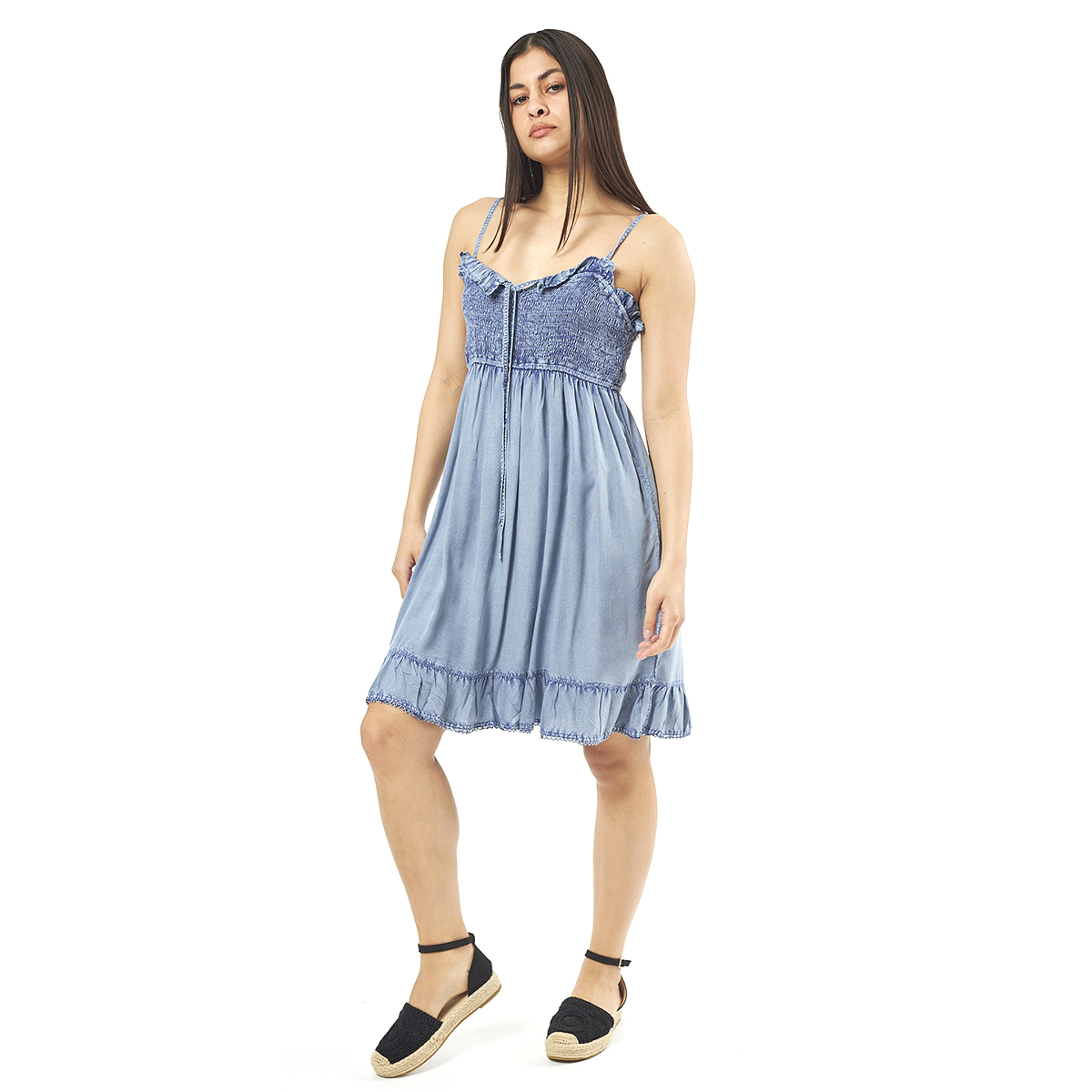 Verde Γυναικείο Φόρεμα 52-0048 Ρεγιόν Ινδίας Ανοιχτό Μπλέ