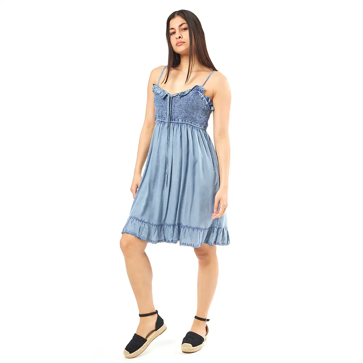 Verde Γυναικείο Φόρεμα 52-0048 Ρεγιόν Ινδίας Ανοιχτό Μπλέ