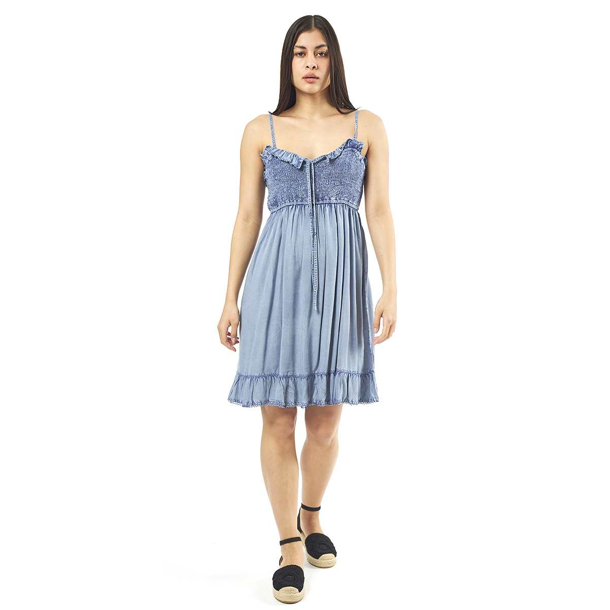 Verde Γυναικείο Φόρεμα 52-0048 Ρεγιόν Ινδίας Ανοιχτό Μπλέ